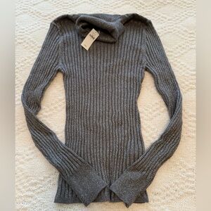 Sparkle Gray GAP Ribbed Turtleneck Sweater